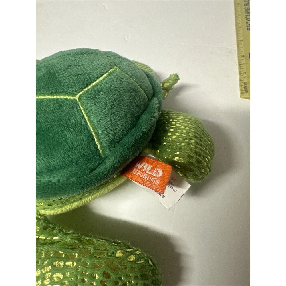 Wild Republic Sea Turtle Plush Stuffed Animal Sea Critters 7” Green- Preowned